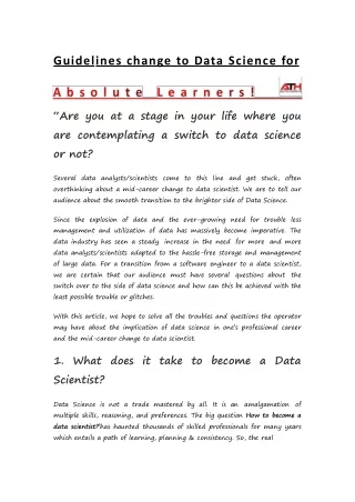 Can I switch my career to data science?