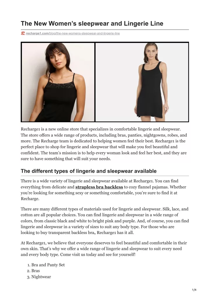 the new women s sleepwear and lingerie line