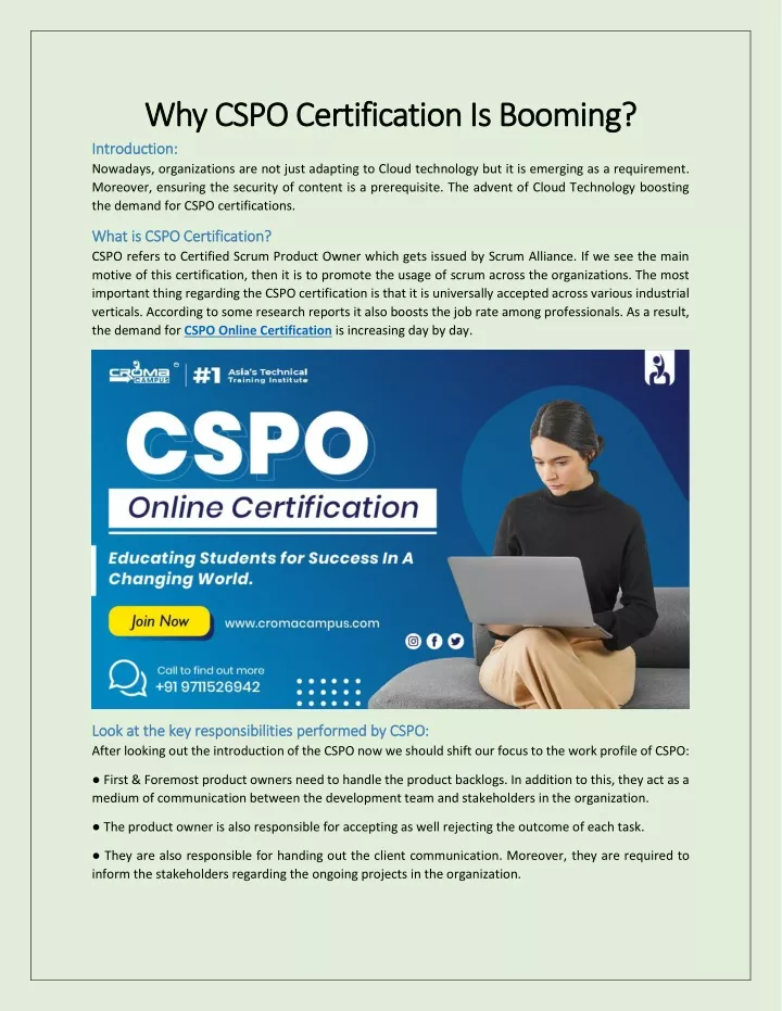 why cspo certification i why cspo certification