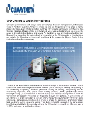 VFD Chillers & Green Refrigerants