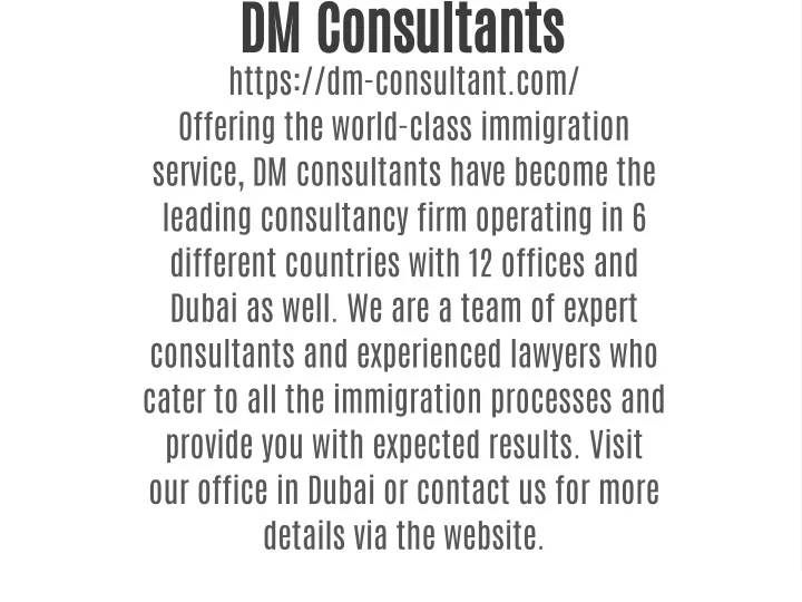 dm consultants https dm consultant com offering