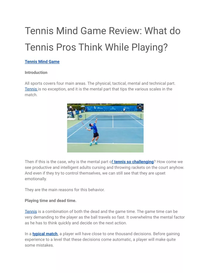 tennis mind game review what do