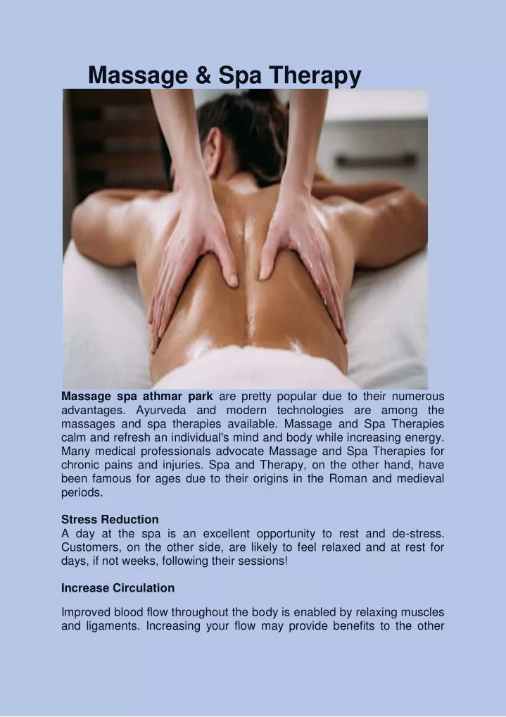 massage spa therapy