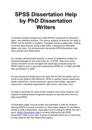 spss dissertation help by phd dissertation writers