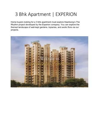 3 bhk apartment experion