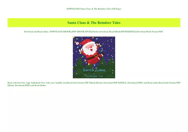 download santa claus the reindeer tales full pages