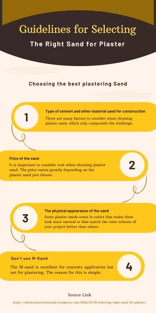 Guidelines for Selecting the Right Sand for Plaster