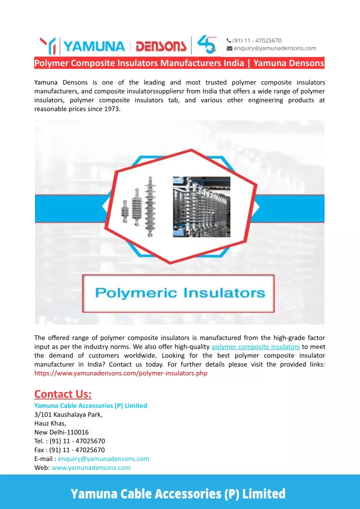 PPT Polymer Composite Insulators Manufacturers India PowerPoint