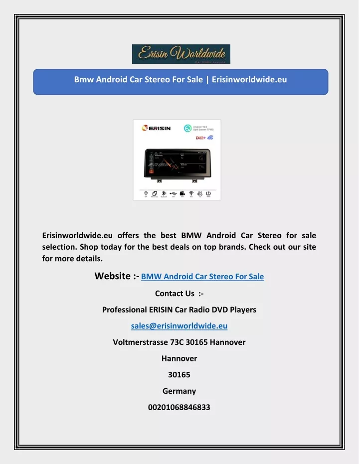 bmw android car stereo for sale erisinworldwide eu