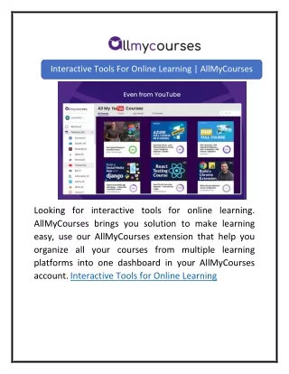 Interactive Tools For Online Learning | AllMyCourses