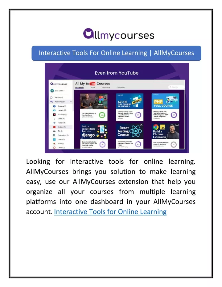 interactive tools for online learning allmycourses