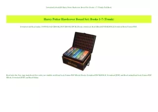 Download [ebook]$$ Harry Potter Hardcover Boxed Set Books 1-7 (Trunk) Full Book