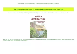 READ [EBOOK] The Power of Architecture 25 Modern Buildings from Around the World (Epub Kindle)