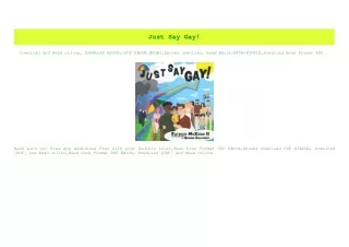 (READ-PDF!) Just Say Gay! (READ PDF EBOOK)