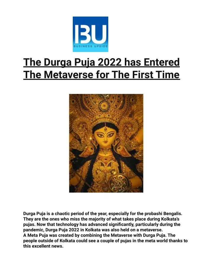 the durga puja 2022 has entered the metaverse