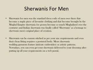 sherwanis for men