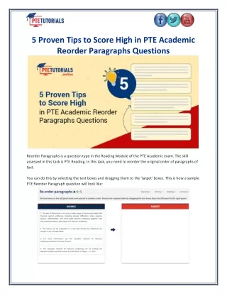 5 Proven Tips to Score High in PTE Academic Reorder Paragraphs Questions