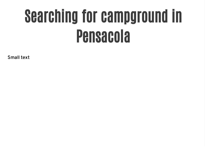 searching for campground in pensacola