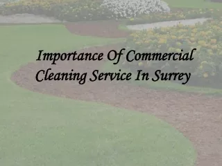 Importance Of Commercial Cleaning Service In Surrey 