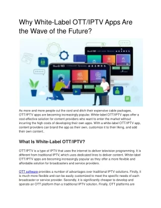 Why White-Label OTT/IPTV Apps Are the Wave of the Future?