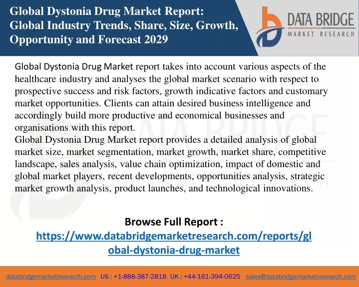 global dystonia drug market report global