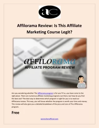 Affilorama Review Is This Affiliate Marketing Course Legit