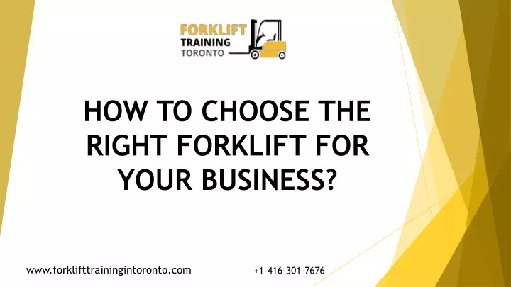 how to choose the right forklift for your business