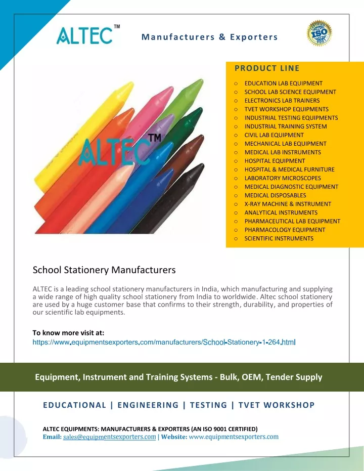 PPT School Stationery Manufacturers PowerPoint Presentation, free