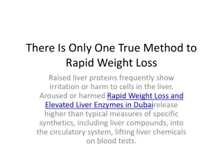A method for  Rapid weight loss