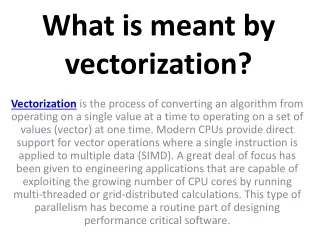 what is meant by vectorization