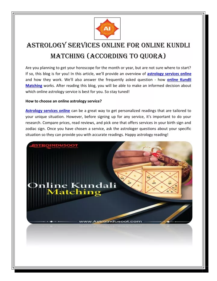 astrology services online for online kundli