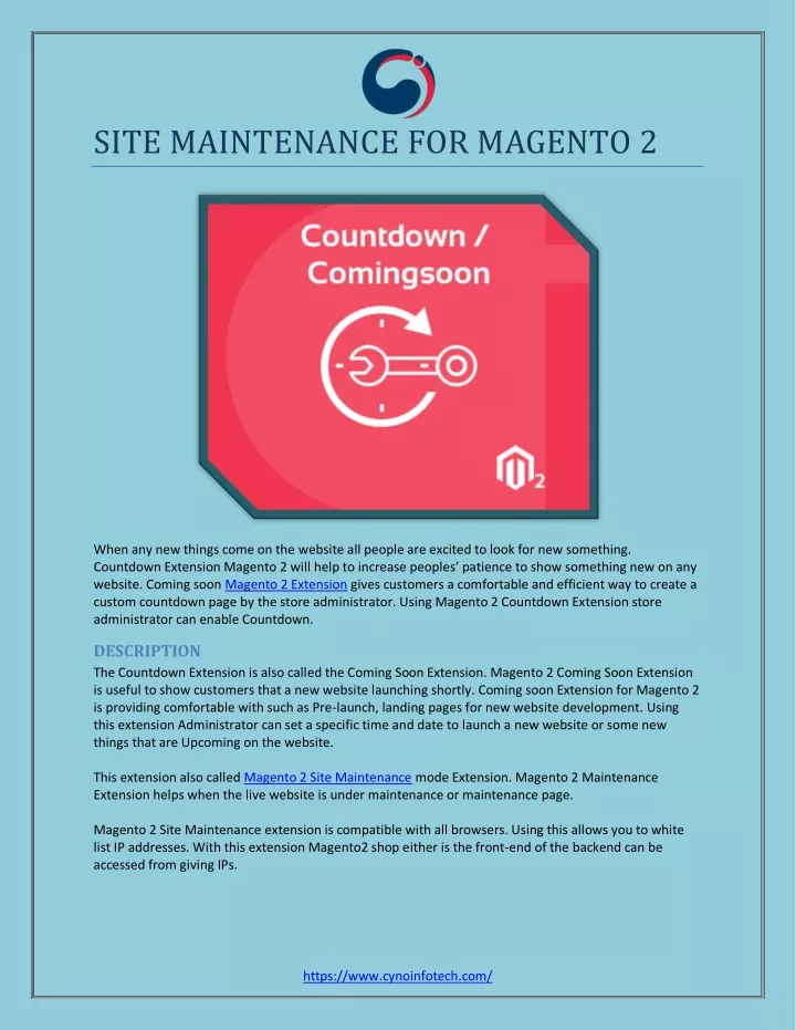 site maintenance for magento 2