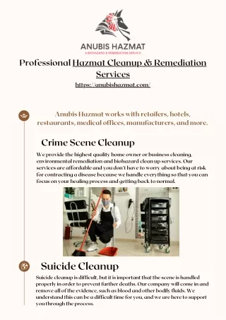 Professional Hazmat Cleanup & Remediation Services - Anubis Hazmat