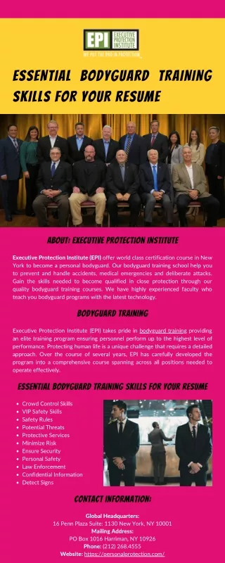 essential bodyguard training skills for your