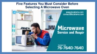 Five Features You Must Consider Before Buying A Microwave Oven