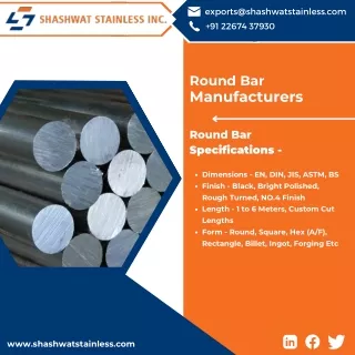 Round Bar | Fasteners | Stainless Steel | EFW Pipes | ERW Pipes Manufacturers -