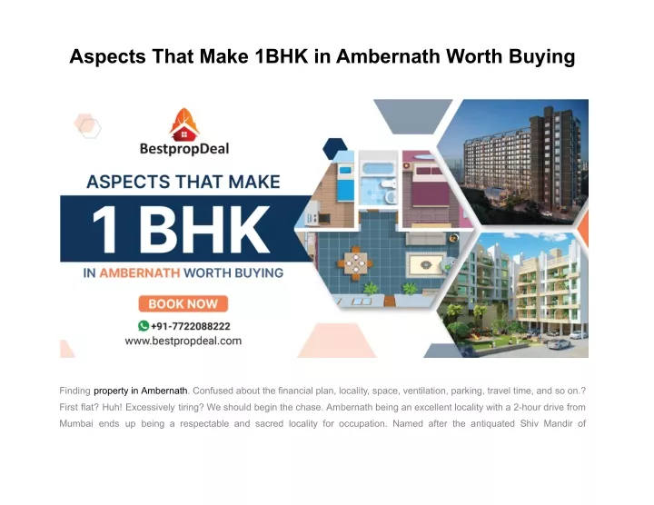 aspects that make 1bhk in ambernath worth buying