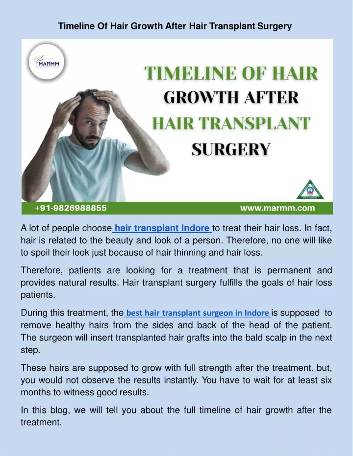timeline of hair growth after hair transplant