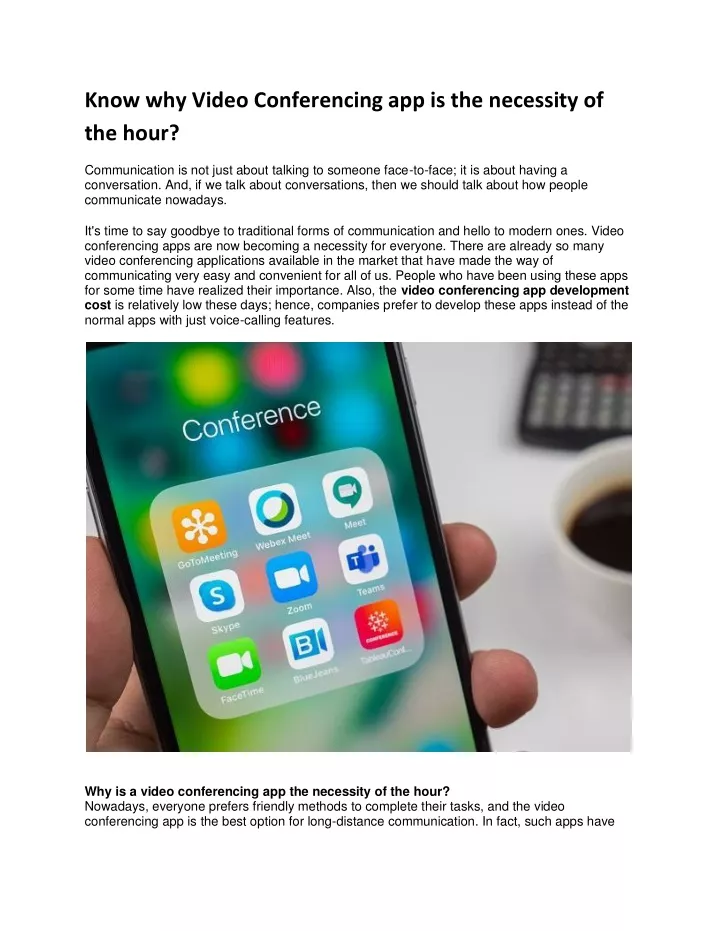 know why video conferencing app is the necessity