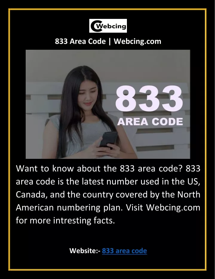 833 area code webcing com