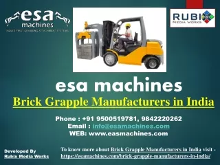 Brick Grapple Manufacturers in India | esa machines