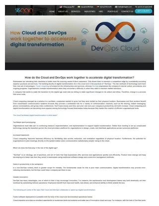 How do the Cloud and DevOps work together to accelerate digital transformation?