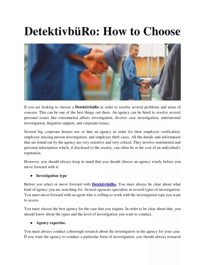 detektivb ro how to choose