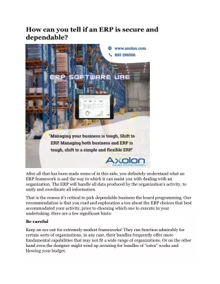 how can you tell if an erp is secure