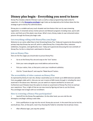 Disney plus begin - Everything you need to know