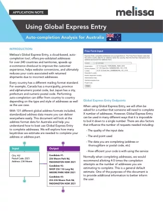 Auto-completion Analysis for Australia