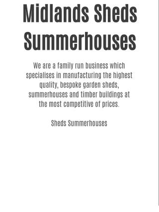 Midlands Sheds Summerhouses