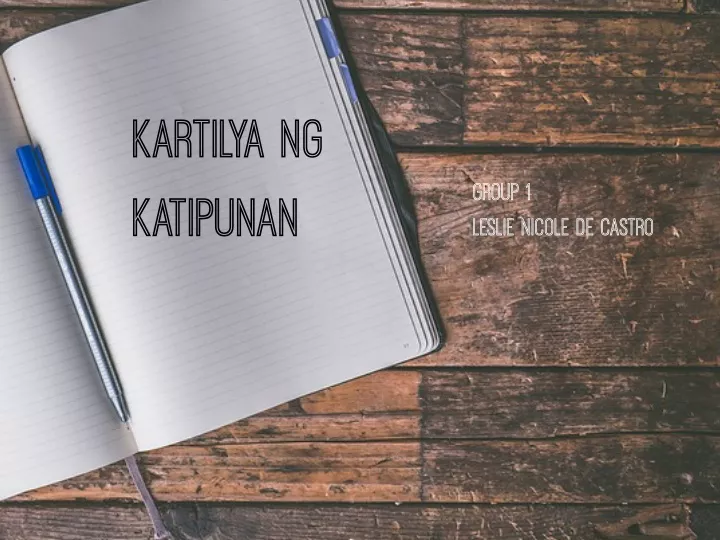 content presentation of kartilya ng katipunan