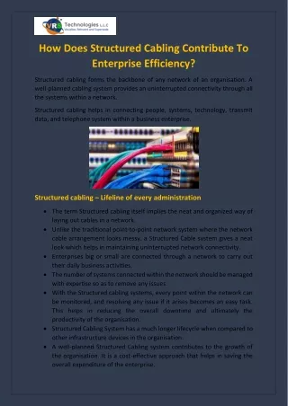 how does structured cabling contribute