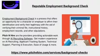 Reputable Employment Background Check
